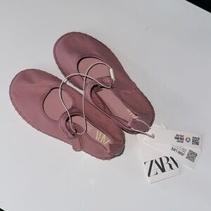 NWT Zara kids pink flat pink shoes